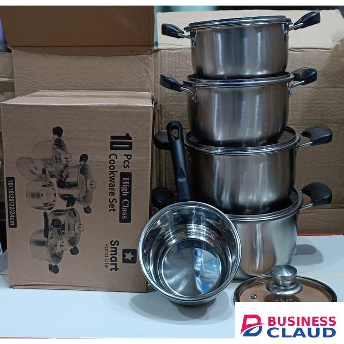 10pcs 16-24cm stainless steel Kitchen Supplies Pots Cookingware Stainless Steel Cooking Pot Cookware Set