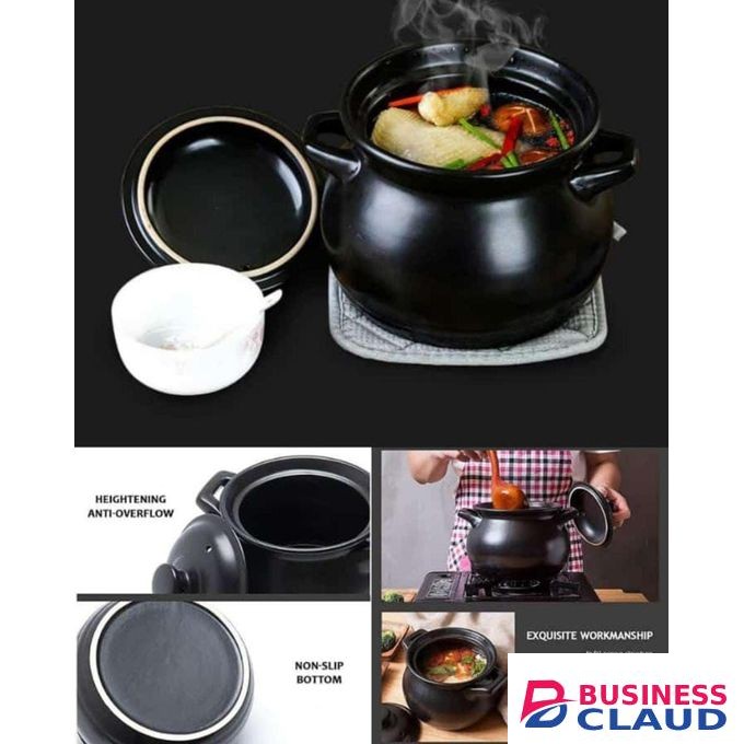 *5.3ltrs Porcelain Cooking pot* Porcelain is harder, denser, and more durable.