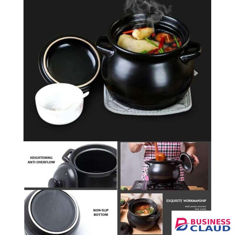 *5.3ltrs Porcelain Cooking pot* Porcelain is harder, denser, and more durable.