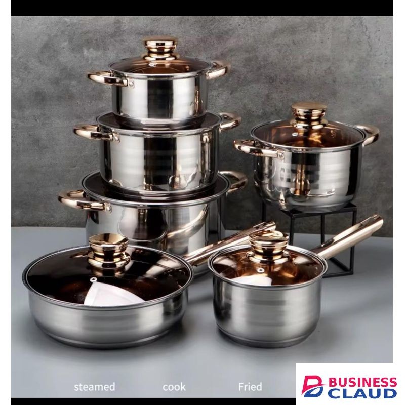 12Pc Stainless Steel Cookware