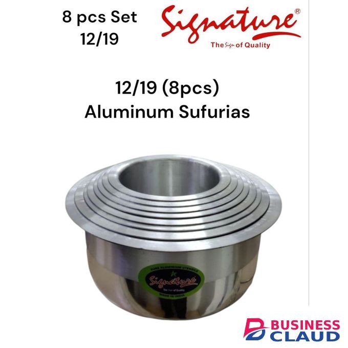 Signature 8pcs From Size 12 To 19 Premier Range Of Aluminium Cooking Pots Set Stainless Steel Sufurias