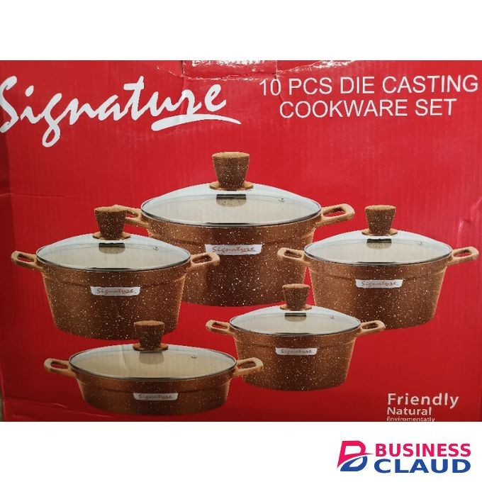 Signature 10 Pcs Set Granite Die-casting Nonstick Cookware Sufurias.