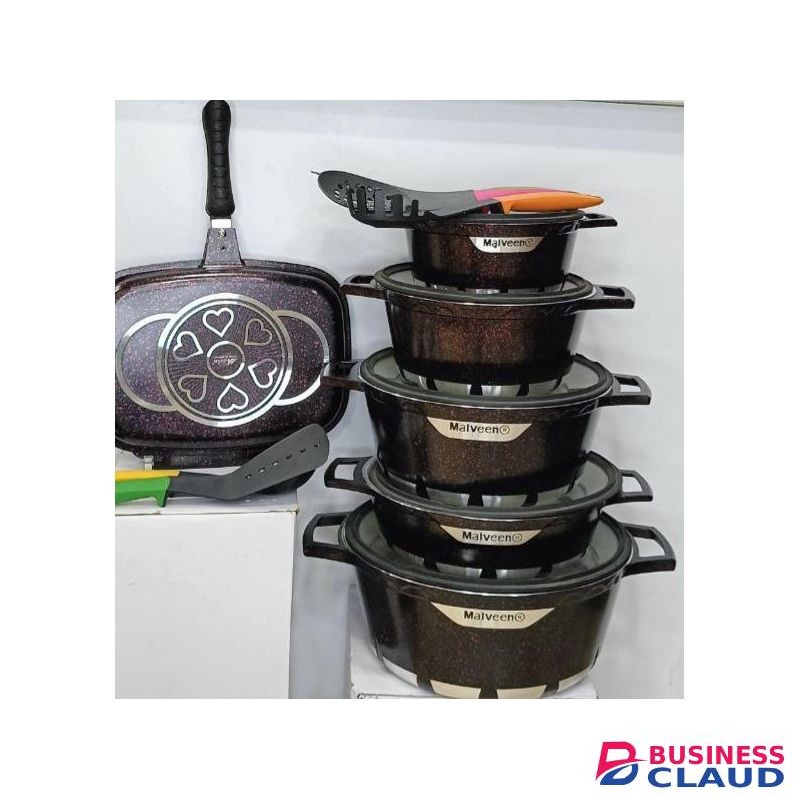 Malveen Non Stick Granite Cookware Set 11pc