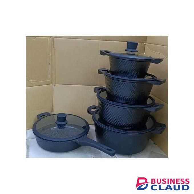 10 Pcs Granite Coated, Non-Stick CookWare Set