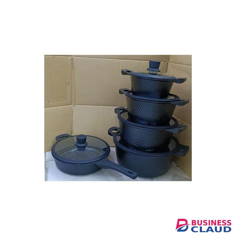 10 Pcs Granite Coated, Non-Stick CookWare Set