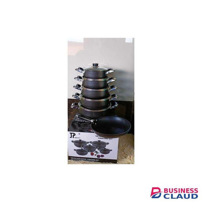 11Pcs Heavy Non-Stick Granite Cooking Pot Sufuria With Pan & Cookware Set