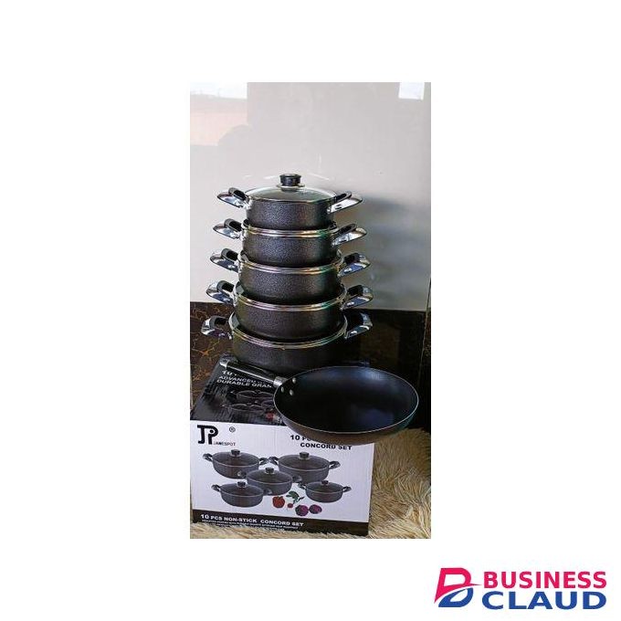 11Pcs Heavy Non-Stick Granite Cooking Pot Sufuria With Pan & Cookware Set