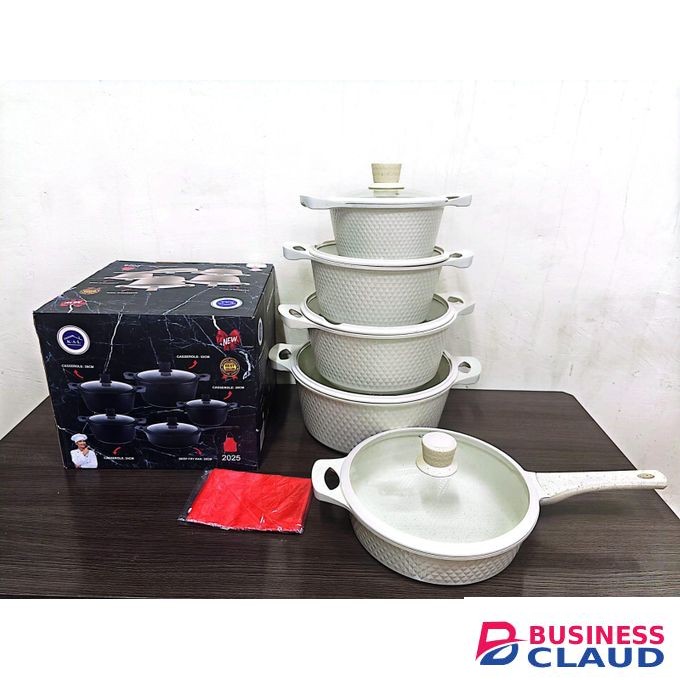11 PCS Granite Cookware Set With Silicone Lid Non Stick Cooking Pots Set