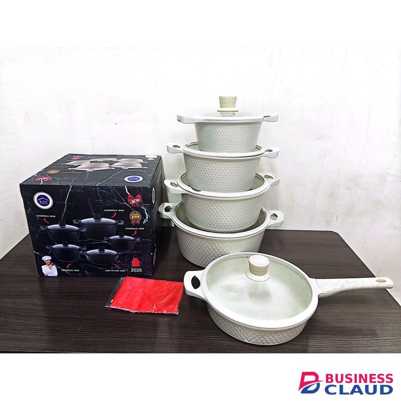 11 PCS Granite Cookware Set With Silicone Lid Non Stick Cooking Pots Set
