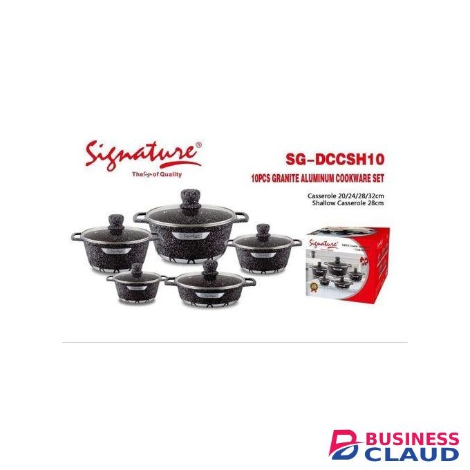 Signature 10 Pcs Granite Nonstick Cookware Set SG-DCC-SH-10C