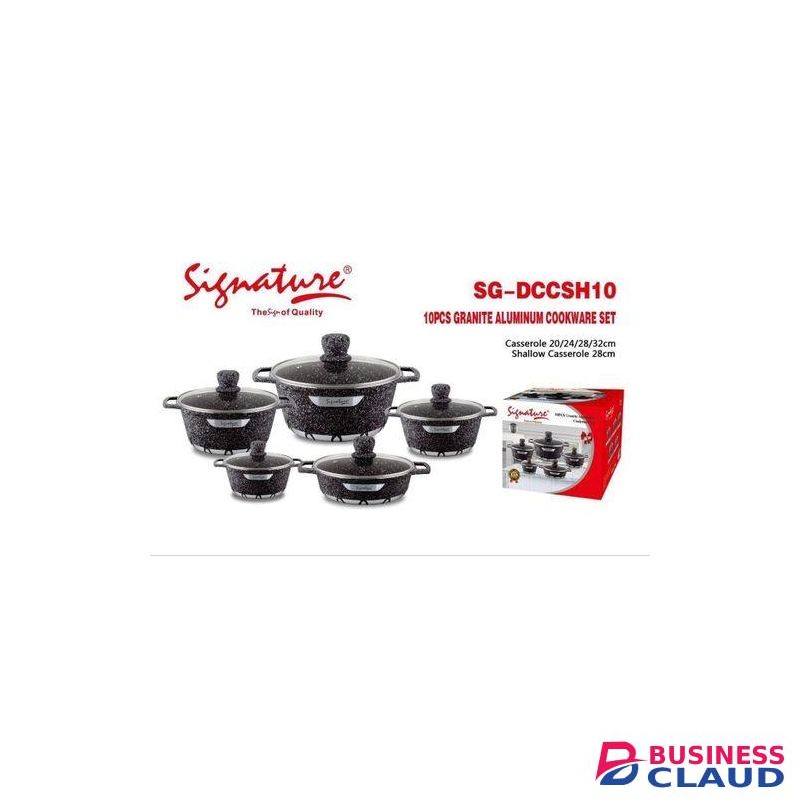 Signature 10 Pcs Granite Nonstick Cookware Set SG-DCC-SH-10C