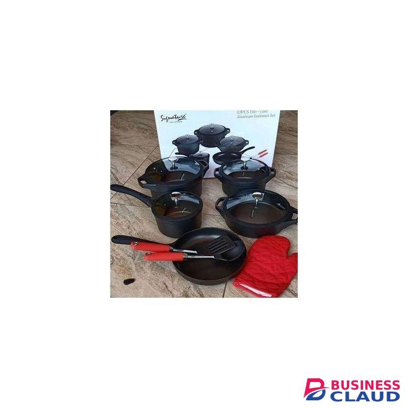 Signature 12pcs die-cast aluminium cookware set