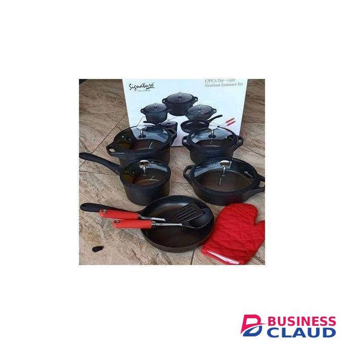 Signature 12pcs die-cast aluminium cookware set