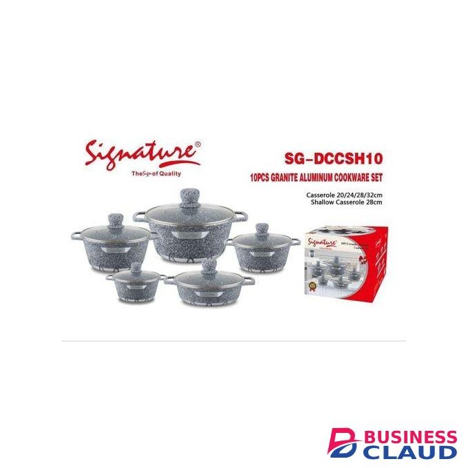 Signature 10 Pcs Granite Nonstick Cookware Set SG-DCC-SH-10