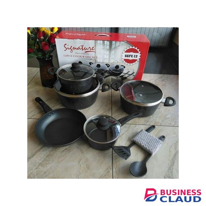 Signature 12PCS Nonstick Granite SAFE COOKWARE SET.
