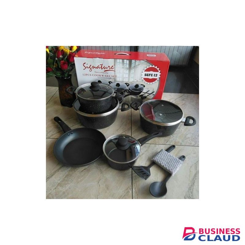 Signature 12PCS Nonstick Granite SAFE COOKWARE SET.