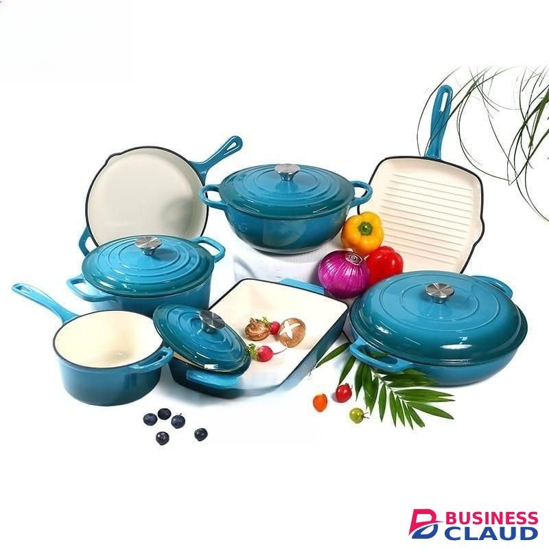11pcs enamel cast iron cooking pots