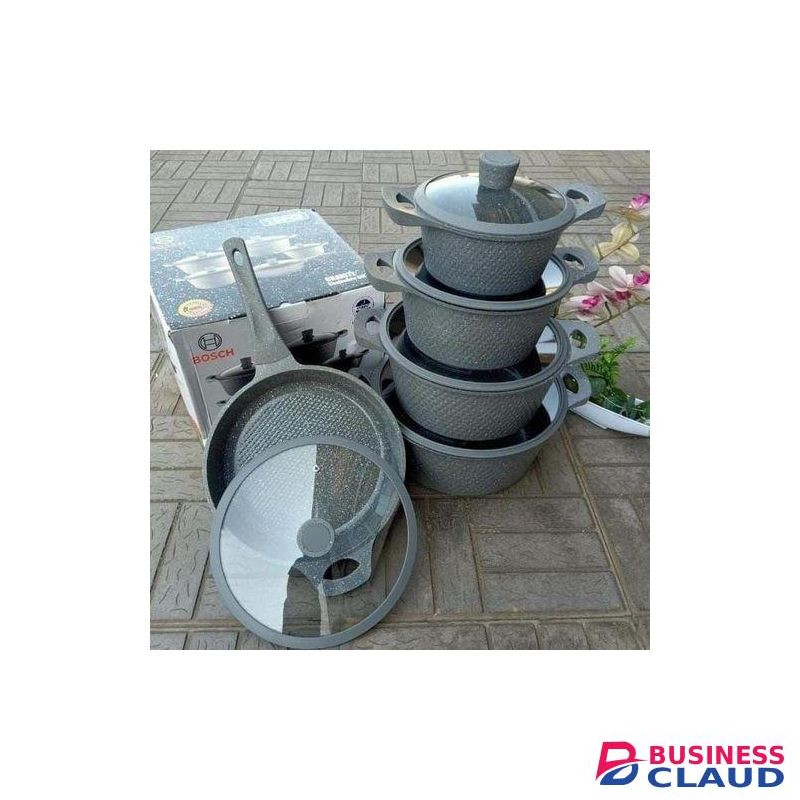 Signature 11 PCS Granite Cookware Set with Silicone Lid Non Stick Cooking Pots