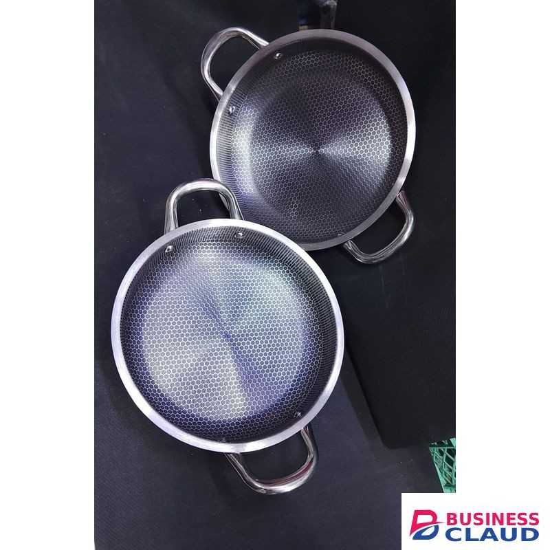 28 cm, 2 handle Honeycomb Stainless steel non-stick pan