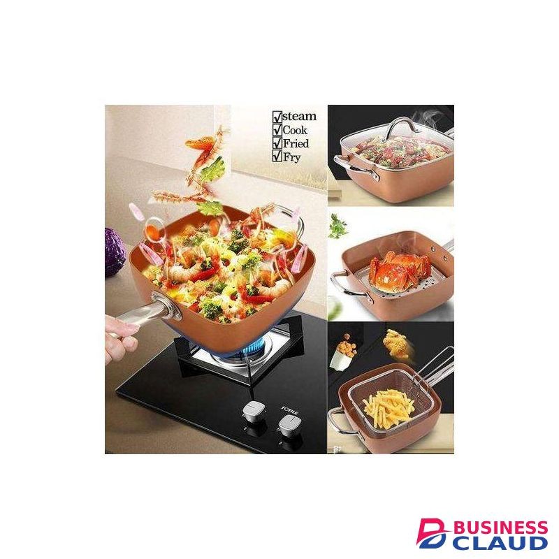 Share this product All-purpose Rectangular Non Stick Copper Pan Long Handle