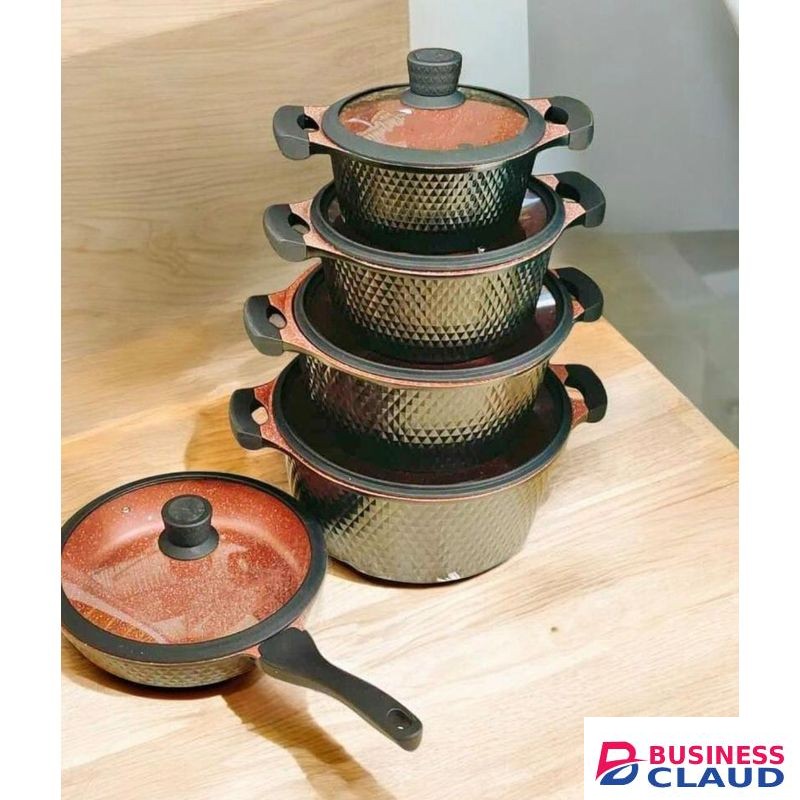 10pcs Non Stick Diecast Granite Cookware Set