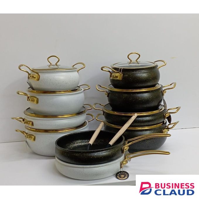 11pcs Donnor High quality Heavy Elegant Granite serving/ cooking pots