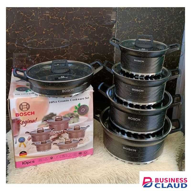 10-Piece Bosch Cookware Set – Premium German Quality Pots & Pans Collection