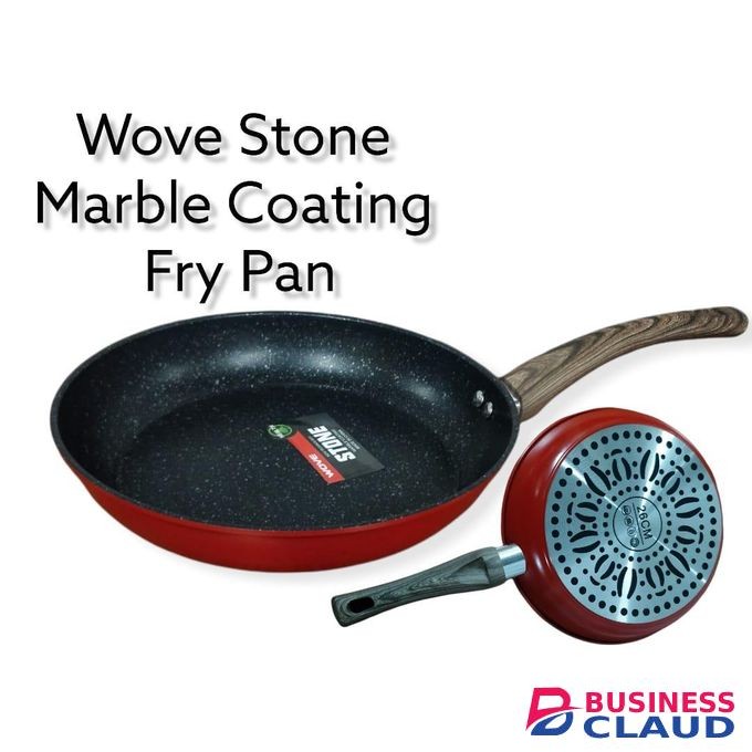 Wove Stone Non-Stick Fry Pan Red 28cm with Durable Coating for Even Heat Cooking, Easy Cleaning, Stylish Kitchen Essential for Home and Professional Use