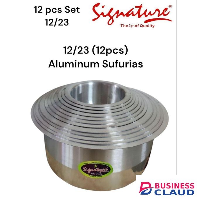 Signature 12pcs From Size 12 To 23 Premier Range Of Aluminium Cooking Pots Set Stainless Steel Sufurias