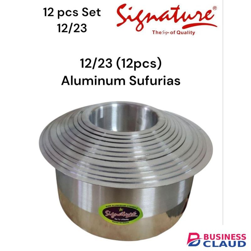 Signature 12pcs From Size 12 To 23 Premier Range Of Aluminium Cooking Pots Set Stainless Steel Sufurias