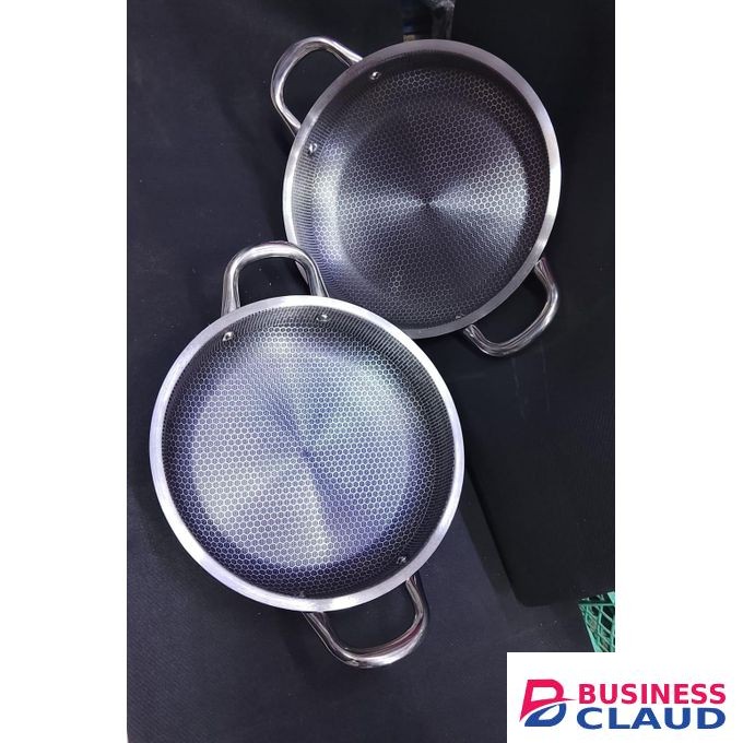 26 cm , 2 handle Honeycomb Stainless steel non-stick pan
