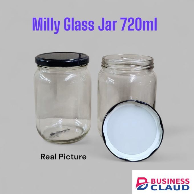 Milly Glass Jar 720ml – Premium Airtight Glass Storage Container for Kitchen Essentials, Spices, Snacks, Jams, Pickles, Honey, DIY Crafts, Eco-Friendly and Reusable
