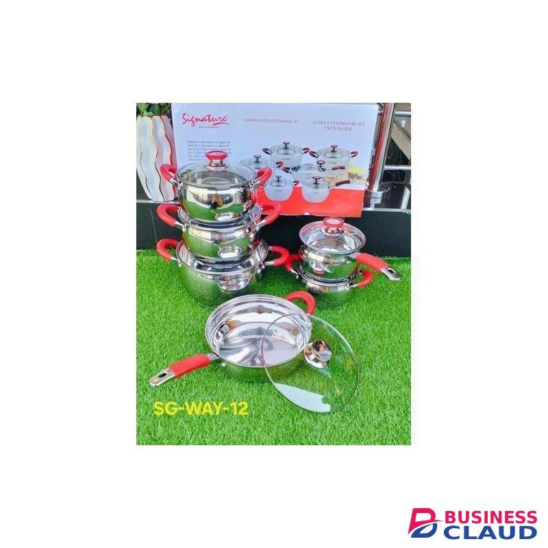 Signature 5 pcs Induction Base Stainless Steel Cookware set with Glass Lid ST-15
