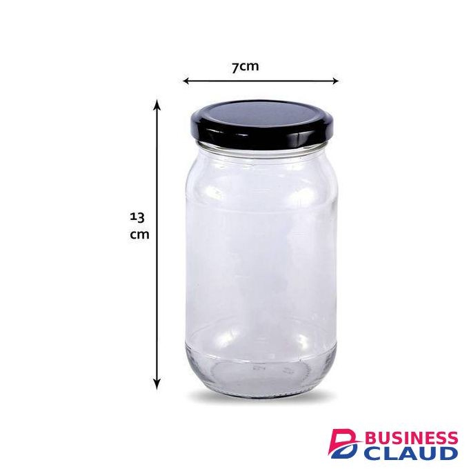 Kitchen Utensil Glass Mason Jar With Airtight Black Lids (500Ml)