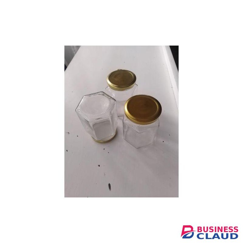 6pc Hexagonal Glass Jar For Canning, Preserving, Spices, Cream And Oil With Airtight Lids