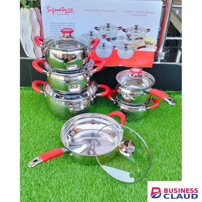 Signature 12Pcs Stainless Steel Induction Base Cookware