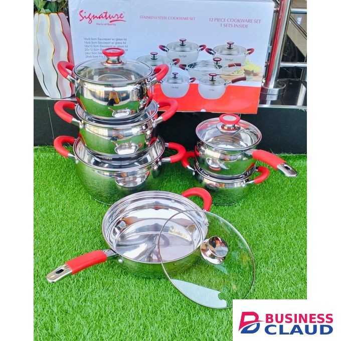 Signature 12Pcs Stainless Steel Induction Base Cookware