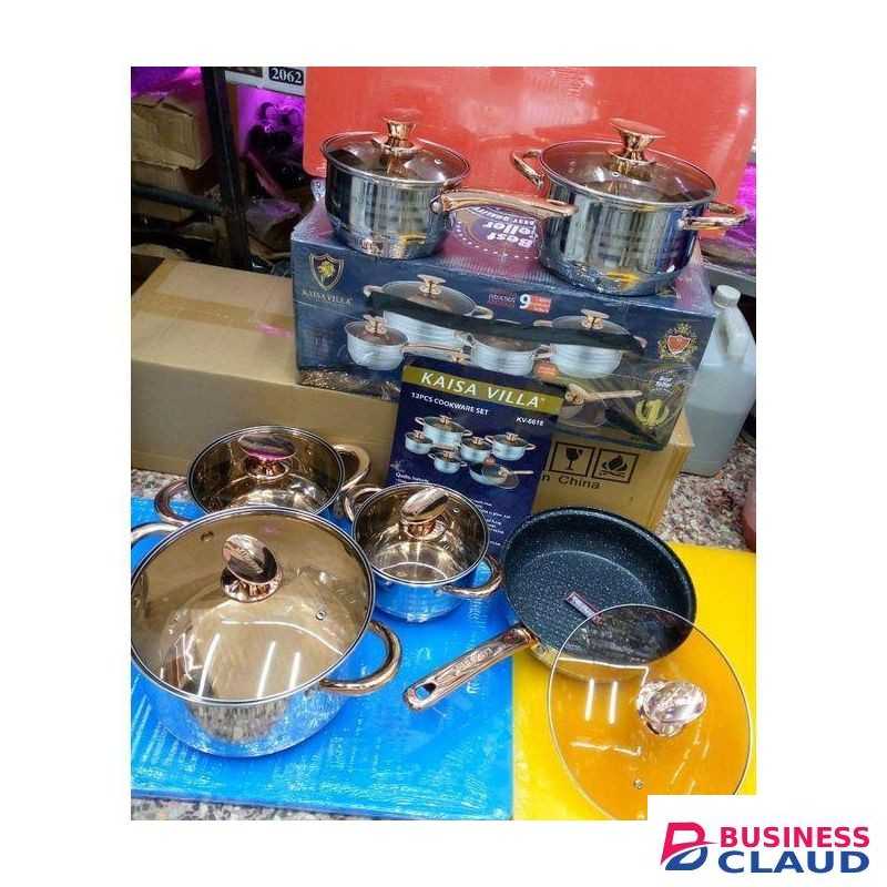 Share this product 12pcs Kaisavilla Stainless Steel Cookware Set