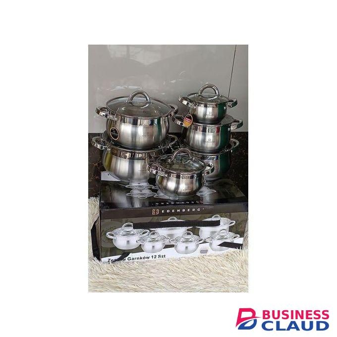 Share This Product EDENBERG 12pc Stainless Steel Cookware Set Heavy.