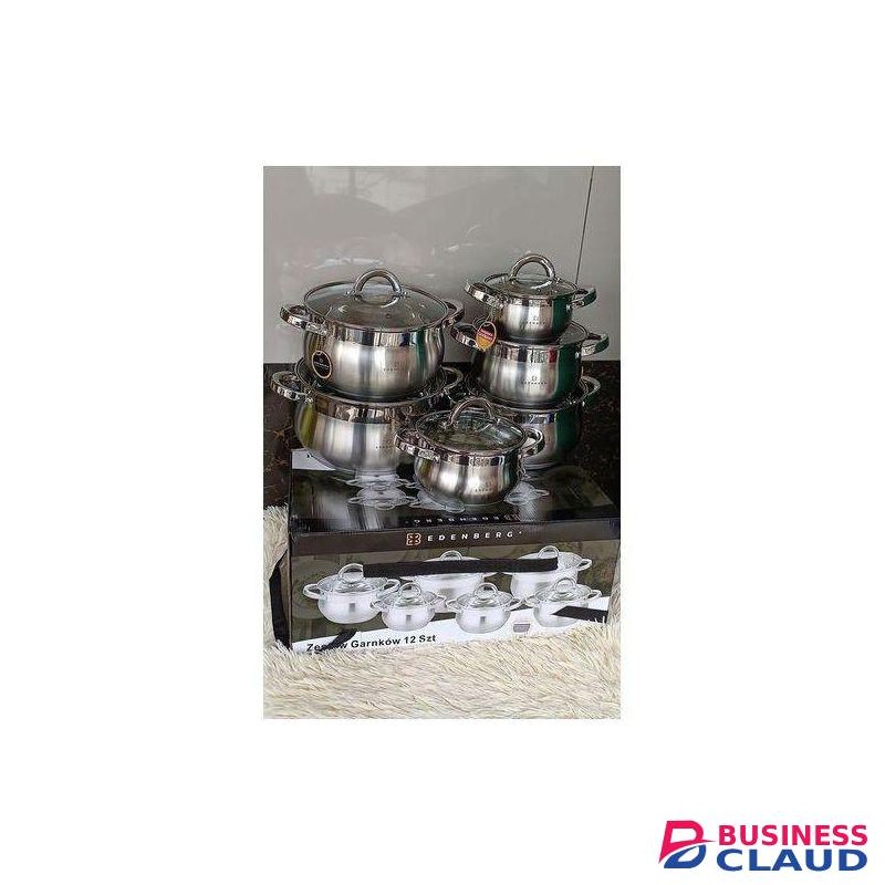 Share This Product EDENBERG 12pc Stainless Steel Cookware Set Heavy.