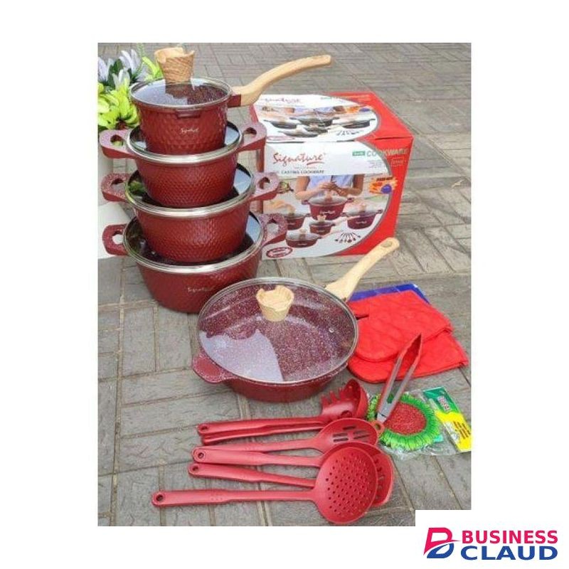 Signature 21 Pcs Die Cast Nonstick Cookware Set SG-DCCSD-21