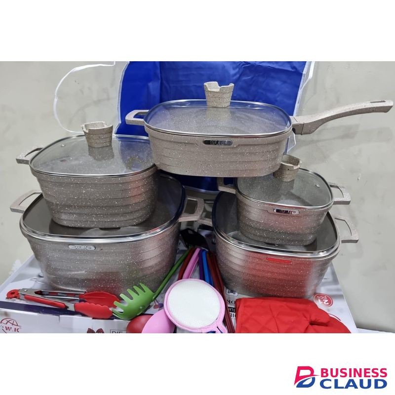 WK 21pc Die Casting Aluminium Square Cookware Set