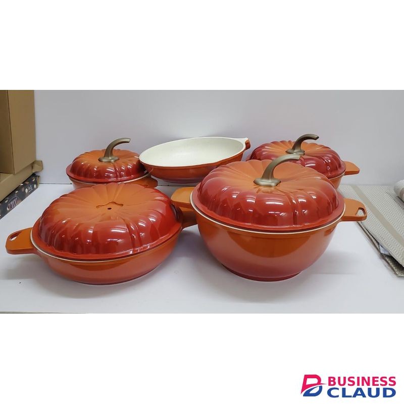 9PCS Pumpkin Granite Cookware Set