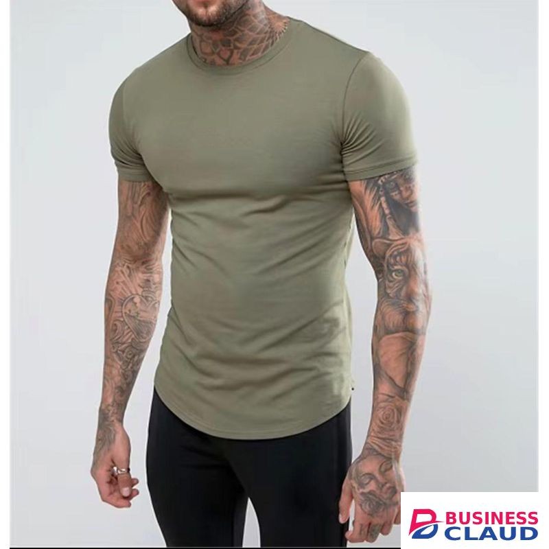 Plain jungle green cotton fitted Tshirt
