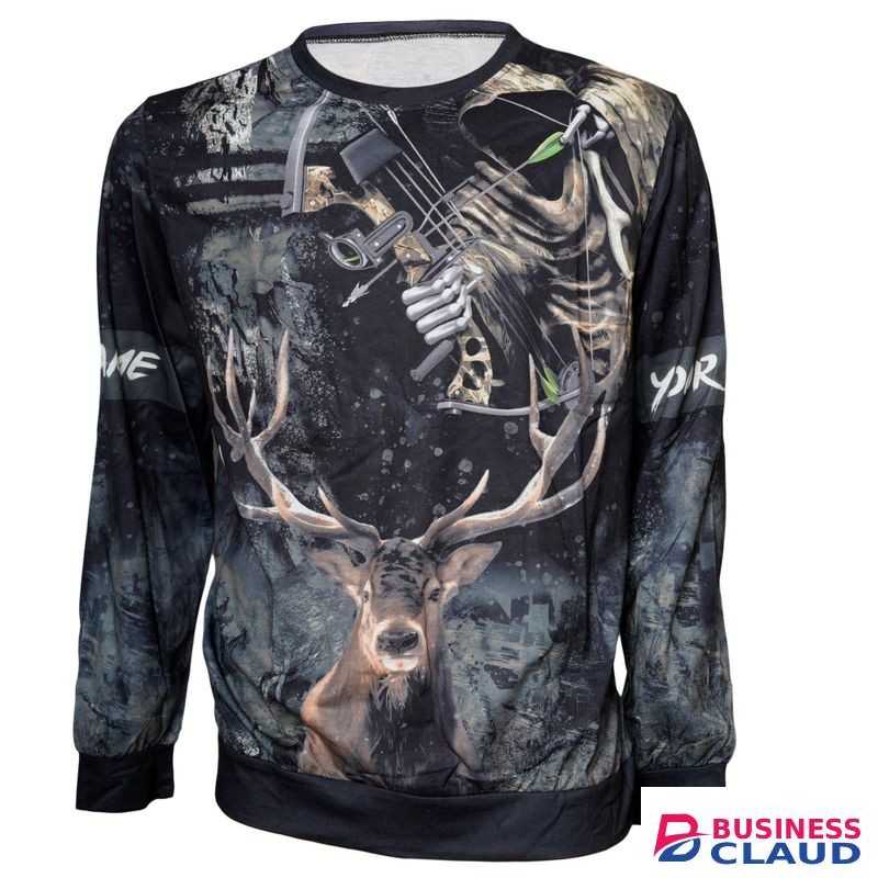 Dark Stag and Skeleton Bowhunter Long Sleveed T-Shirt