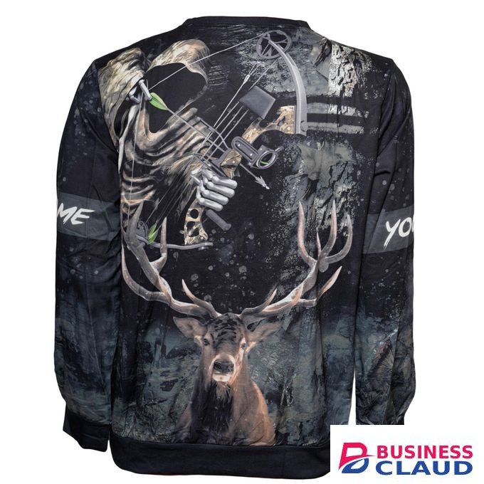 Dark Stag and Skeleton Bowhunter Long Sleveed T-Shirt