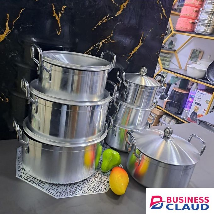 14Pcs(7 pots+7 lids) Heavy duty Stainles Aluminium Cooking Pot Sufuria set
