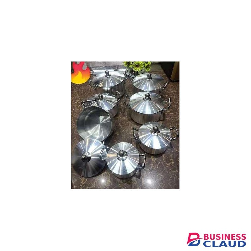 (7pcs pots +7pcs lids) Heavy duty Stainless Aluminium Cooking pots Sufuria/ Cookware sets