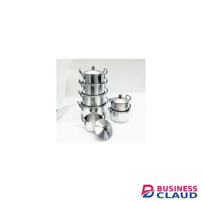 (7pcs pots +7pcs lids) Heavy duty Stainless Aluminium Cooking pots Sufuria/ Cookware sets