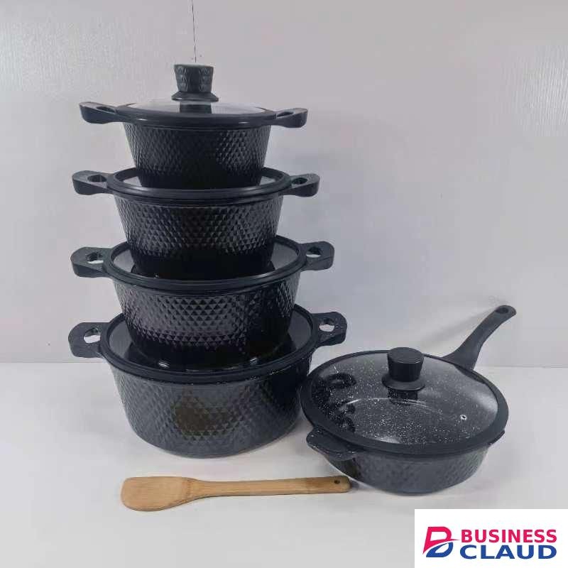 11pc Cookware with Silicone lid covers